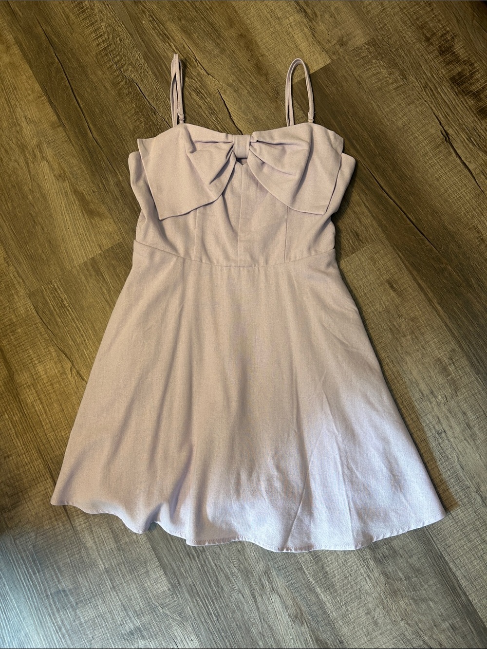 Spaghetti strap Bow-Front Mini Dress in Light Lavender